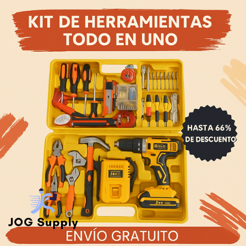 KIT DE HERRAMIENTAS MasterTool Pro™ CON TALADRO 2 BATERIAS 24V