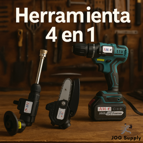 HERRAMIENTA 4 EN 1 TALADRO/SIERRA/PULIDORA/HIDROLAVADORA
