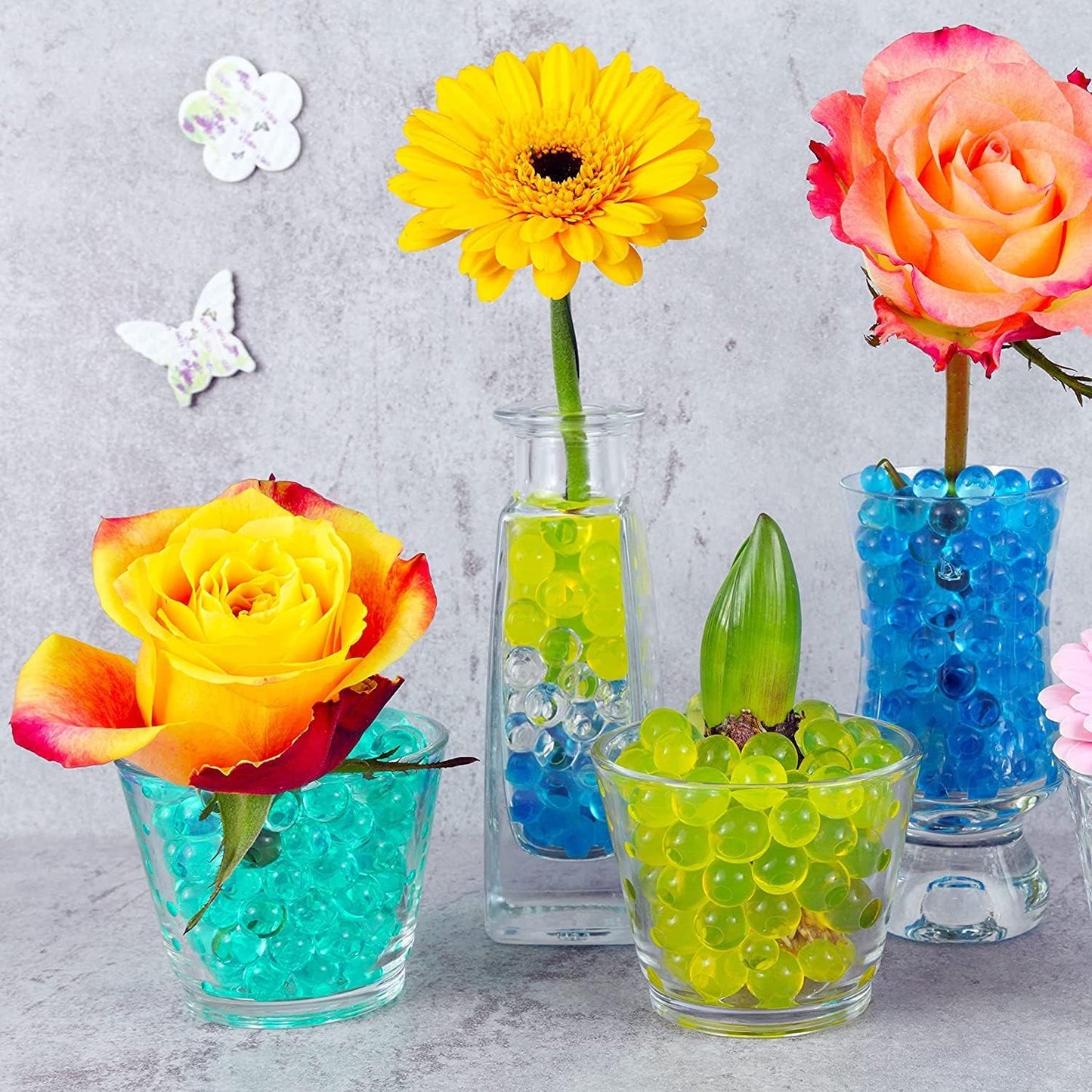 BOLITAS DE PISTOLA DE HIDROGEL Perlas que crecen con agua: ¡Magia en tus manos!