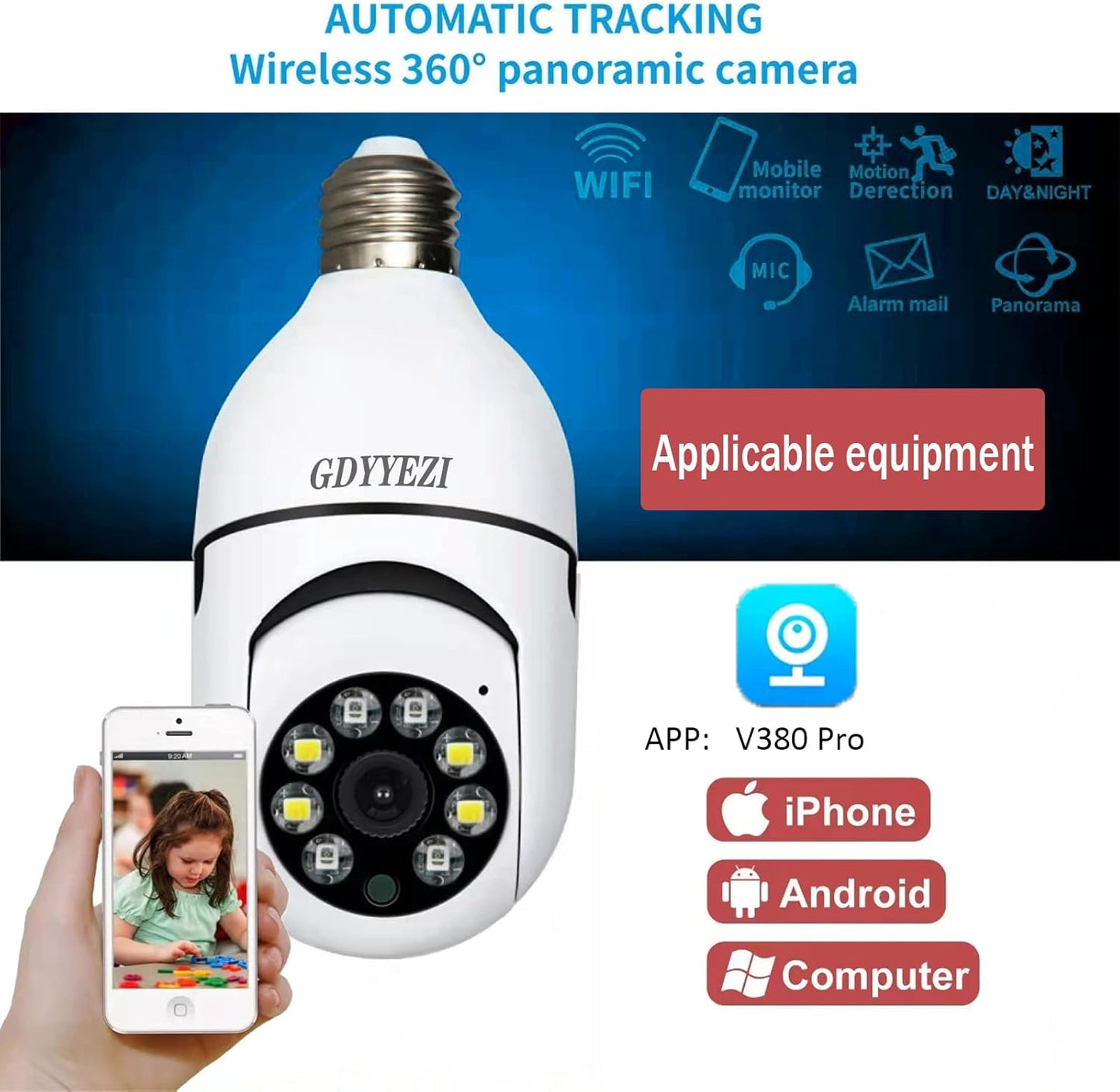 Cámara Bombilla LightGuard Protege tu hogar sin cables ni complicaciones