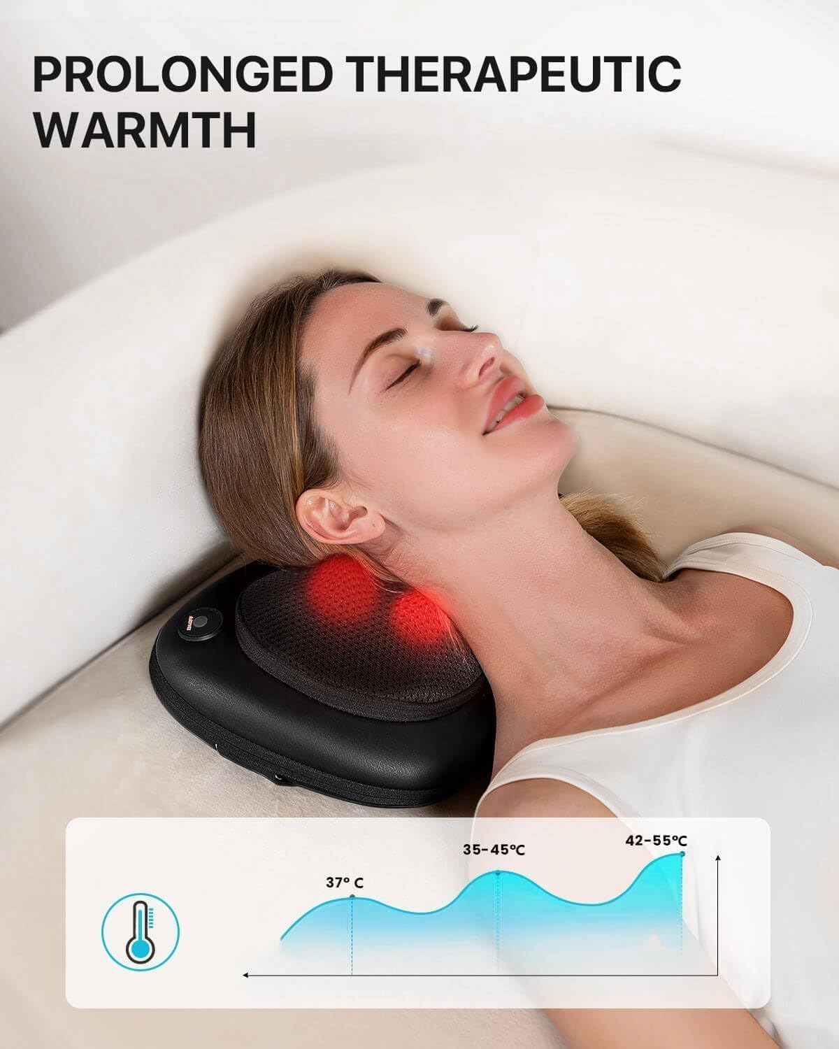 Cojín Masajeador RelaxJoy™ Tu masaje profesional en casa y carro