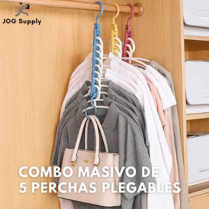 Combo 5 Perchas FoldHanger™ Organiza tu closet al máximo
