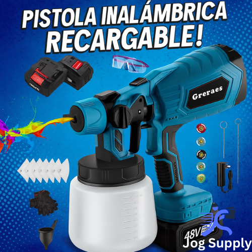 PISTOLA INALAMBRICA RECARGABLE 2 BATERIAS 48V