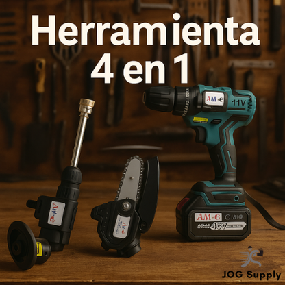 HERRAMIENTA 4 EN 1 TALADRO/SIERRA/PULIDORA/HIDROLAVADORA