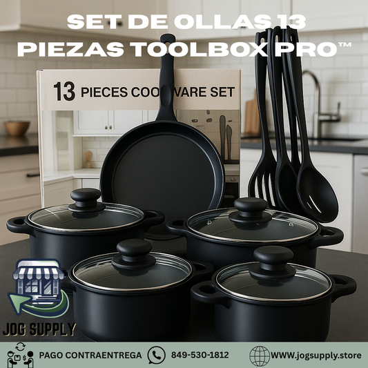 Set de ollas 13 piezas ToolBox Pro™  Cocina con elegancia: 13 piezas antiadherentes