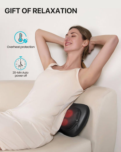 Cojín Masajeador RelaxJoy™ Tu masaje profesional en casa y carro